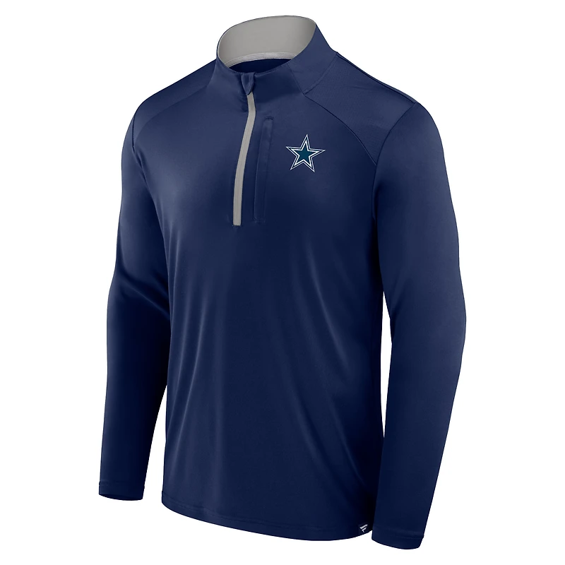 Men's Fanatics Navy Dallas Cowboys Defender Quarter-Zip Jacket