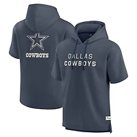 Men's Fanatics Navy Dallas Cowboys Elements Future Ground Lettering Short Sleeve Pullover Hoodie