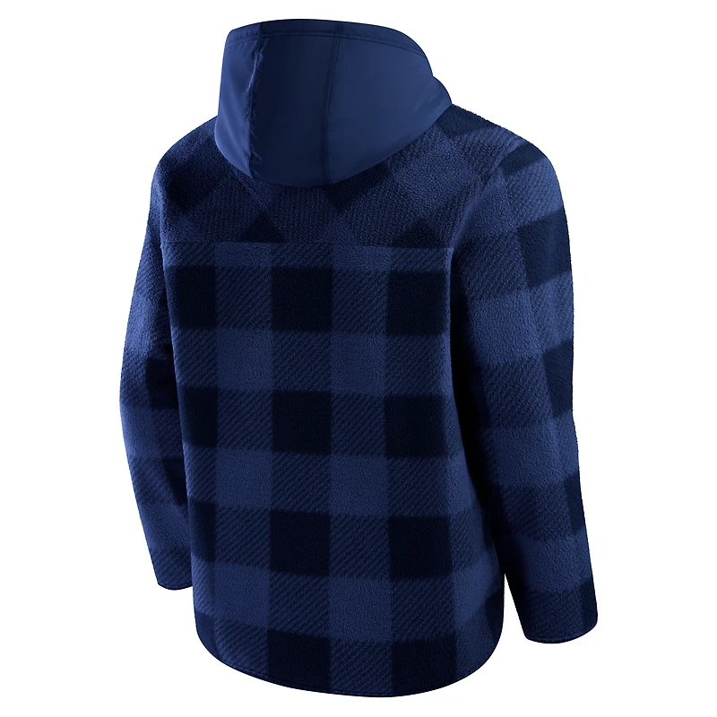 Sweat à capuche zippé quart de zip en polaire carreaux Elements des Cowboys Dallas Fanatics pour homme, bleu marine