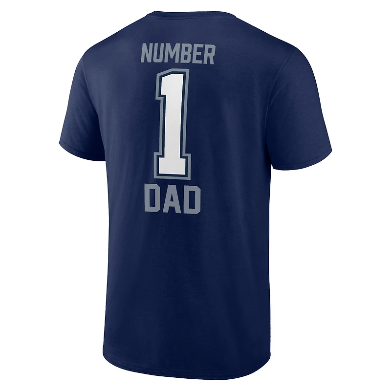 Men's Fanatics Navy Dallas Cowboys Father's Day #1 Dad T-Shirt