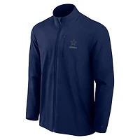 Men's Fanatics Navy Dallas Cowboys Front Office Micro Tonal Lightweight Full-Zip Jacket