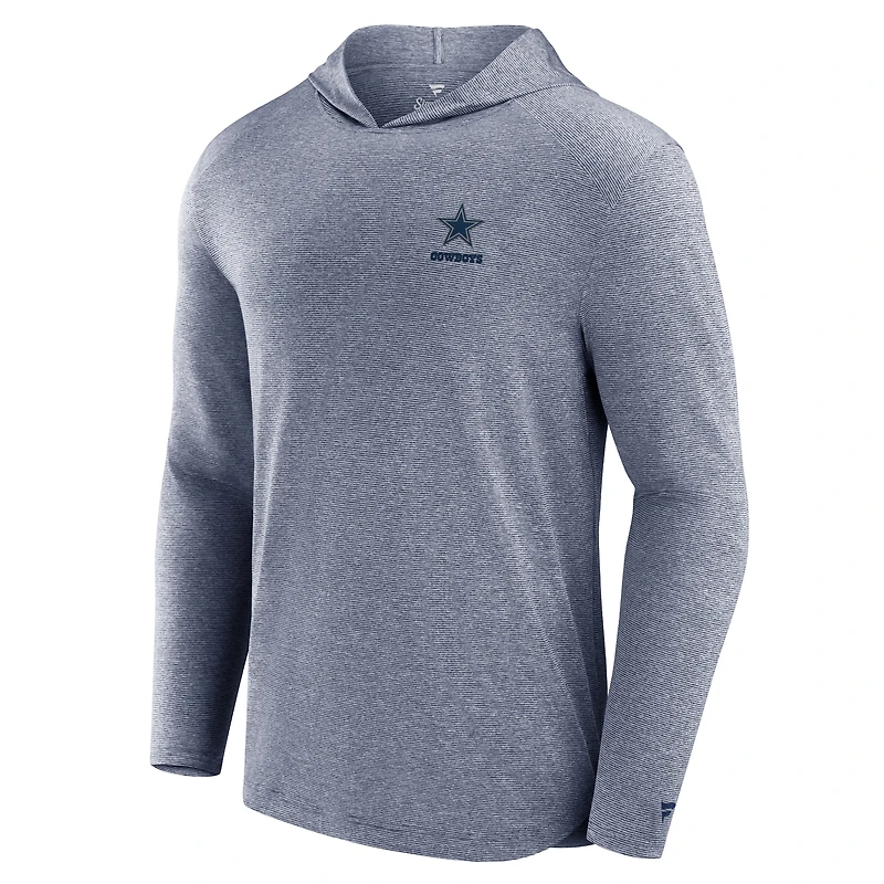 Men's Fanatics Navy Dallas Cowboys Front Office Tech Lightweight Hoodie T-Shirt
