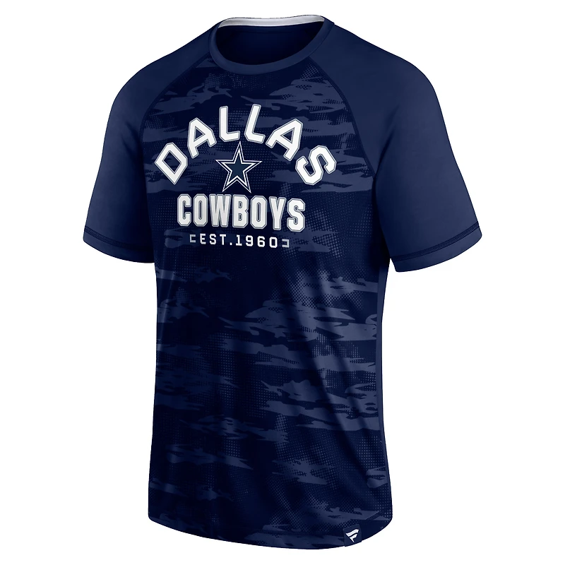 T-shirt Fanatics Navy Dallas Cowboys Hail Mary Raglan pour hommes