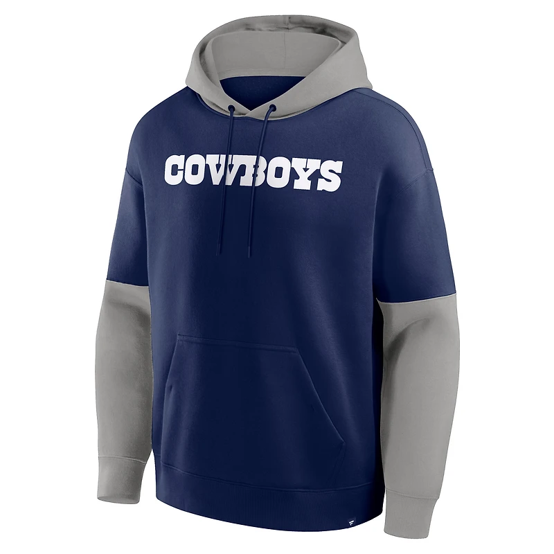Sweat à capuche bleu marine Fanatics pour homme avec casque des Cowboys de Dallas