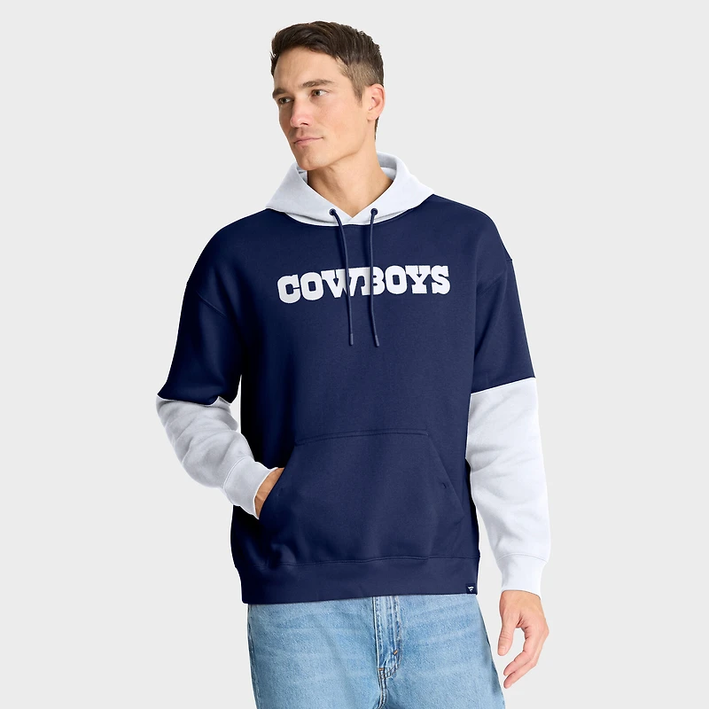 Sweat à capuche rétro Fanatics bleu marine pour homme avec casque des Cowboys de Dallas