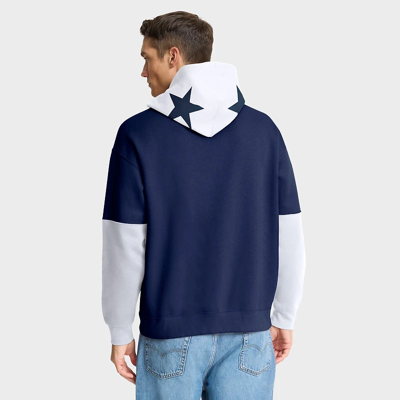 Sweat à capuche rétro Fanatics bleu marine pour homme avec casque des Cowboys de Dallas