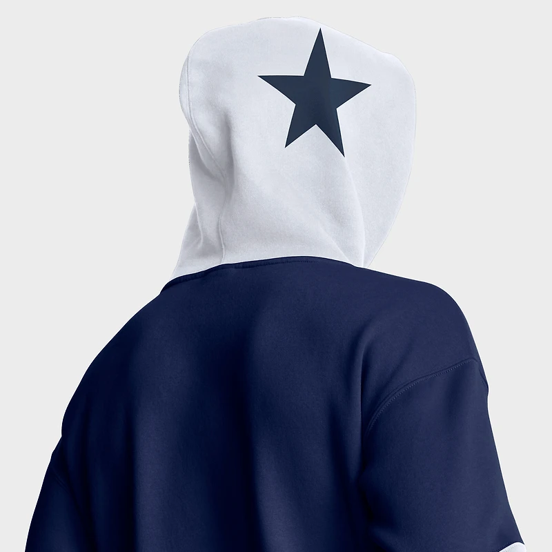 Sweat à capuche rétro Fanatics bleu marine pour homme avec casque des Cowboys de Dallas