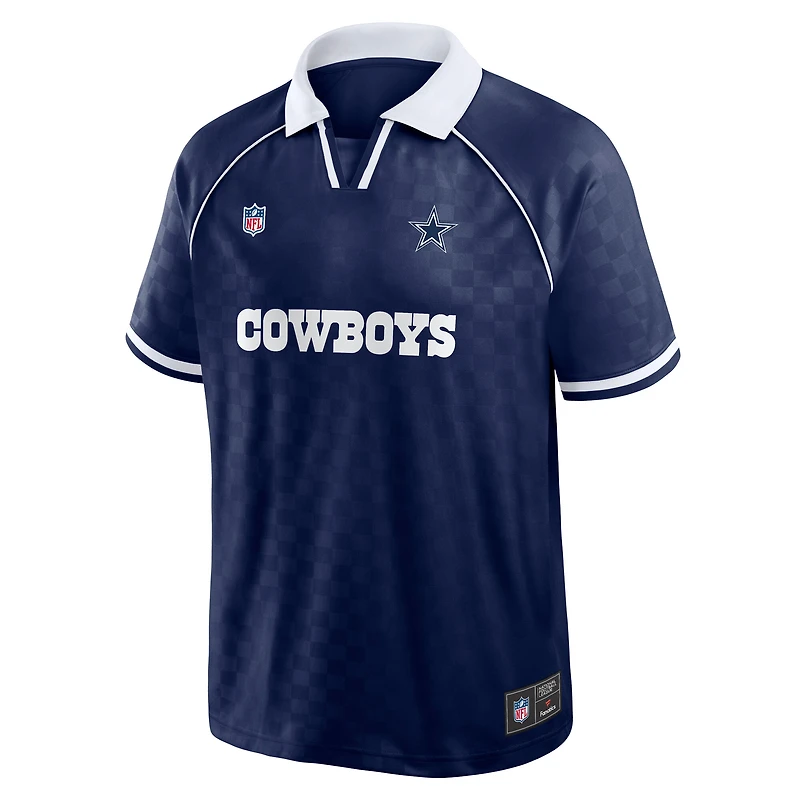 Polo raglan à col en V Fanatics bleu marine Dallas Cowboys Homerun pour homme