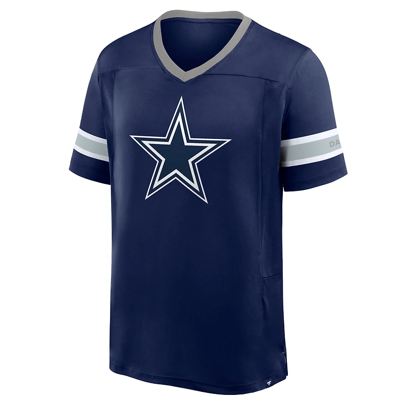 T-shirt col V Premium Hashmark Fanatics bleu marine Dallas Cowboys Hometown pour homme