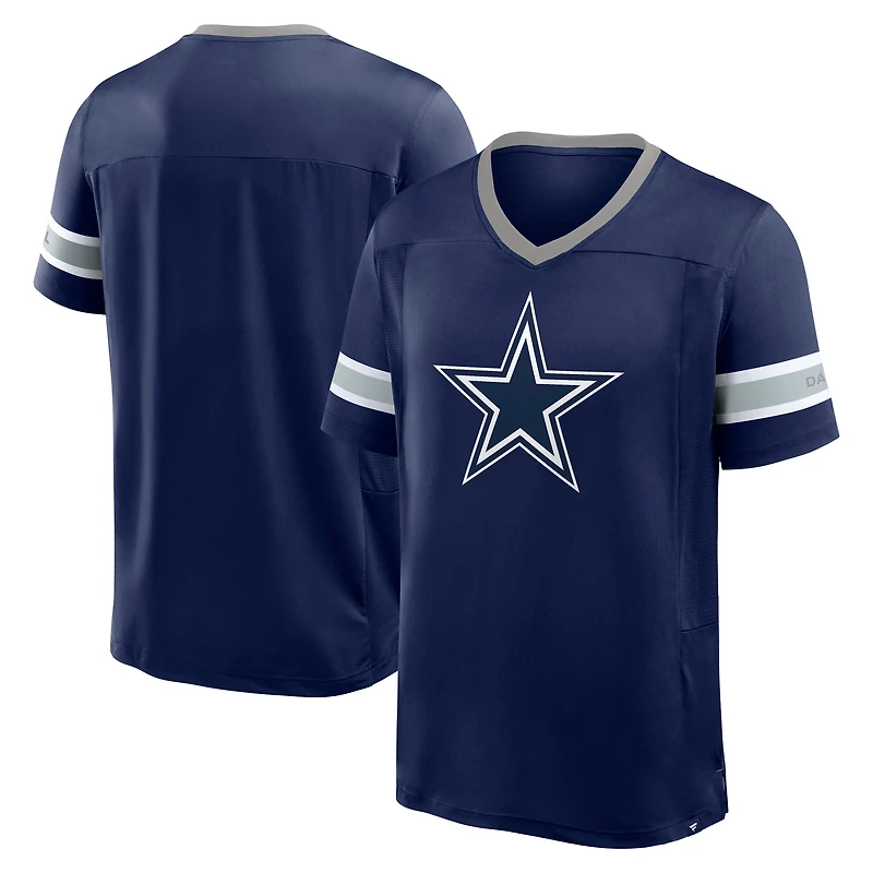 T-shirt col V Premium Hashmark Fanatics bleu marine Dallas Cowboys Hometown pour homme