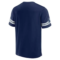 T-shirt à col en V Fanatics pour hommes, bleu marine, Dallas Cowboys Jersey Tackle