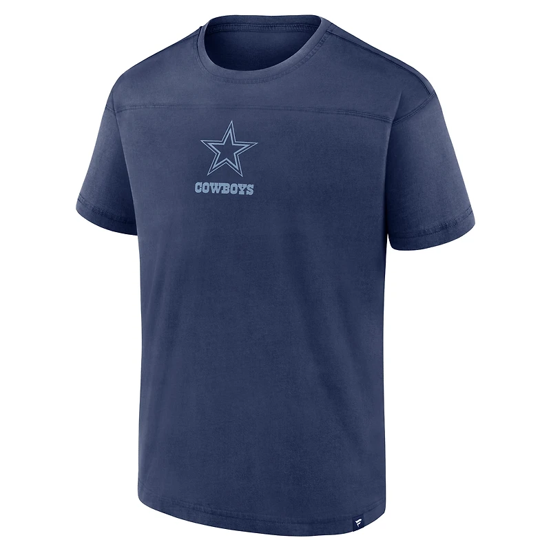 T-shirt Fanatics bleu marine pour homme, modèle mini ton sur ton, des Cowboys de Dallas