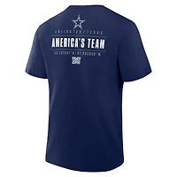 T-shirt Fanatics bleu marine pour homme avec poche passe des Cowboys de Dallas
