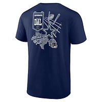 T-shirt bleu marine Fanatics pour hommes Dallas Cowboys Split Zone