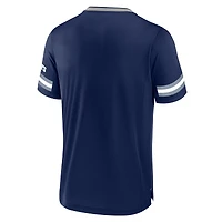 T-shirt à col en V rayures bleu marine pour homme Fanatics Dallas Cowboys