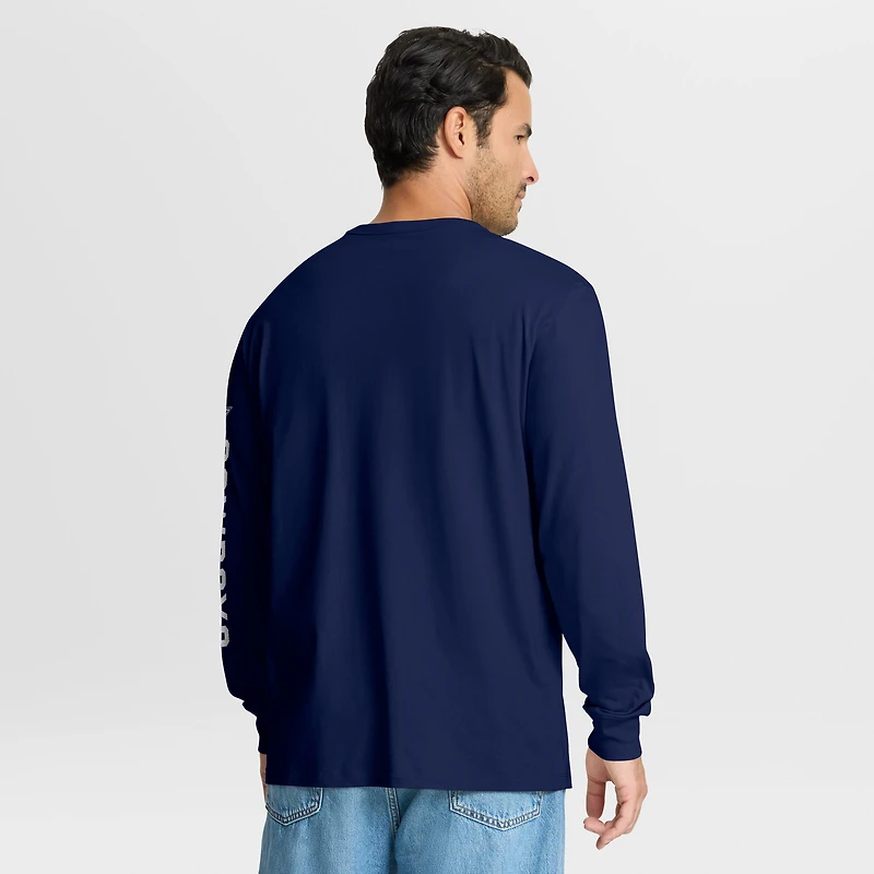 Men's Fanatics Navy Dallas Cowboys Sweep Legacy Long Sleeve T-Shirt