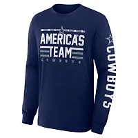 T-shirt à manches longues Fanatics bleu marine Dallas Cowboys Sweep Legacy pour homme