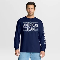 T-shirt à manches longues Fanatics bleu marine Dallas Cowboys Sweep Legacy pour homme