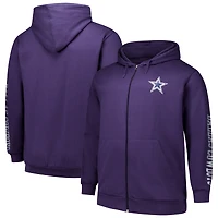 Sweat à capuche zippé manches longues et col rond violet Dallas Cowboys Fanatics pour hommes