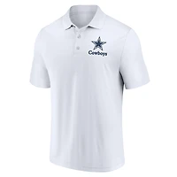 Men's Fanatics White/Navy Dallas Cowboys Throwback Polo Combo Set