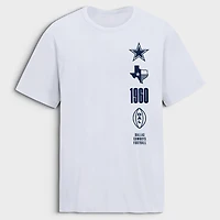 T-shirt Fanatics blanc pour homme Dallas Cowboys Breaking Tackles Legacy