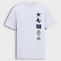 T-shirt Fanatics blanc pour homme Dallas Cowboys Breaking Tackles Legacy