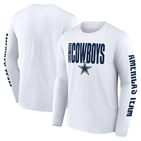 T-shirt à manches longues Fanatics pour homme, blanc, Dallas Cowboys Vision