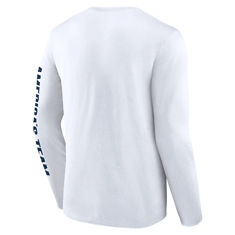 T-shirt à manches longues Fanatics pour homme, blanc, Dallas Cowboys Vision