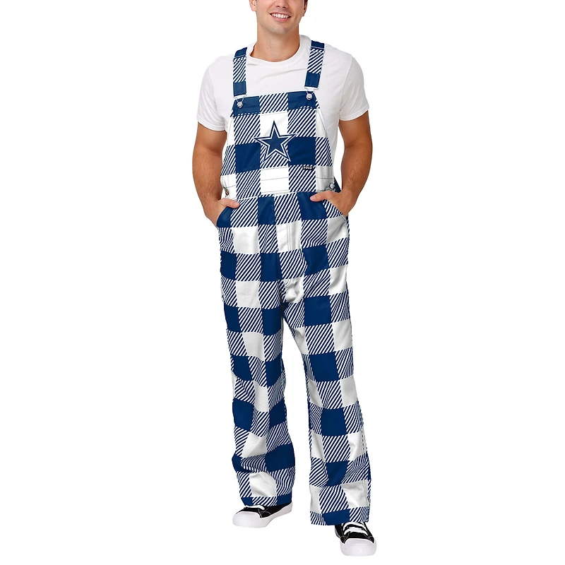 Salopette à carreaux avec grand logo Dallas Cowboys bleu marine FOCO pour homme