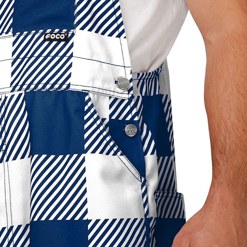 Salopette à carreaux avec grand logo Dallas Cowboys bleu marine FOCO pour homme