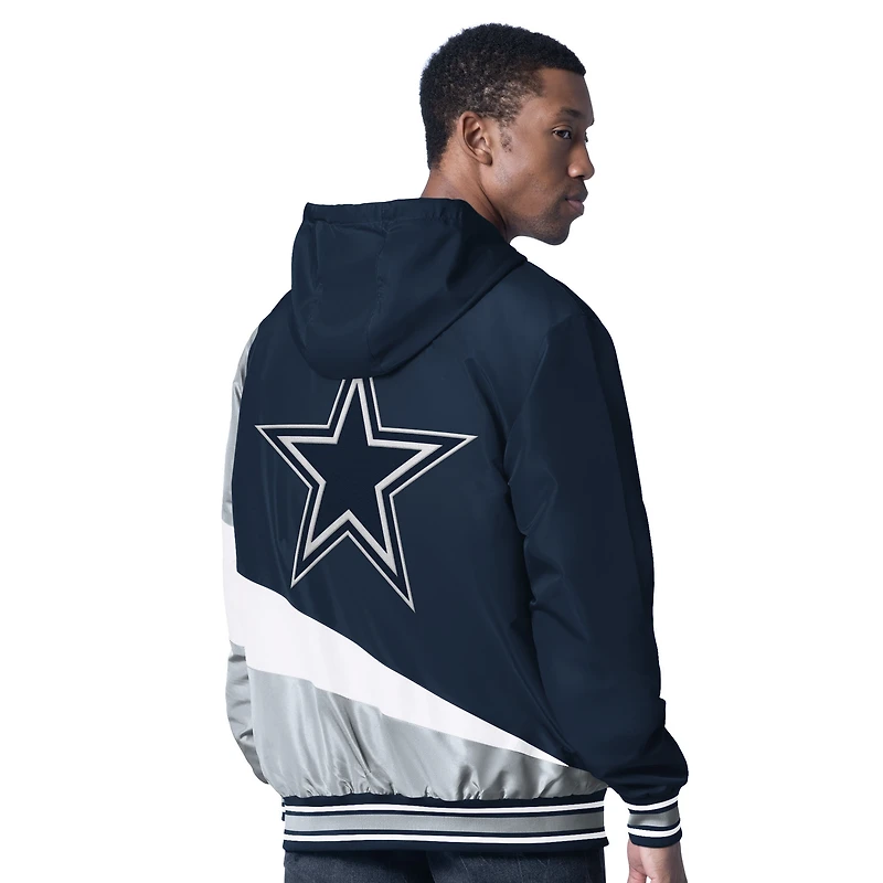 Veste à capuche réversible entièrement zippée G-III Sports by Carl Banks pour homme, bleu marine/anthracite, Dallas Cowboys Dual Threat