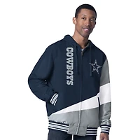 Veste à capuche réversible entièrement zippée G-III Sports by Carl Banks pour homme, bleu marine/anthracite, Dallas Cowboys Dual Threat