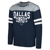 Men's G-III Sports by Carl Banks Navy/Silver Dallas Cowboys Adaptive Hail Mary Long Sleeve T-Shirt