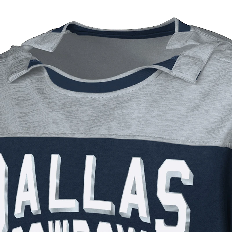 Men's G-III Sports by Carl Banks Navy/Silver Dallas Cowboys Adaptive Hail Mary Long Sleeve T-Shirt
