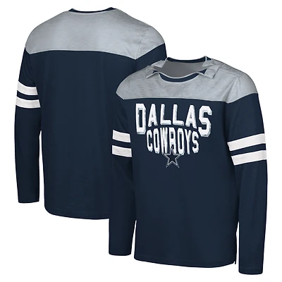 T-shirt à manches longues adaptatif G-III Sports by Carl Banks bleu marine/argent pour homme des Cowboys de Dallas