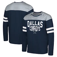 T-shirt à manches longues adaptatif G-III Sports by Carl Banks bleu marine/argent pour homme des Cowboys de Dallas