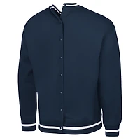 Men's G-III Sports by Carl Banks Navy Dallas Cowboys Adaptive Blocker Fleece Pullover Sweatshirt