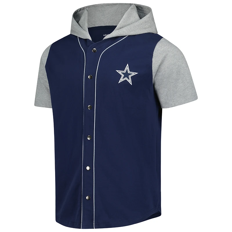 Men's G-III Sports by Carl Banks  Navy Dallas Cowboys Adaptive Home Team Magnetic Button-Up Top