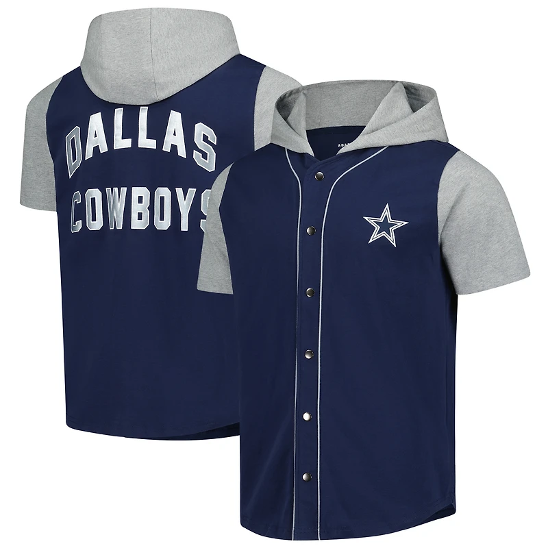 Haut boutonné magnétique adaptatif G-III Sports by Carl Banks bleu marine pour homme, équipe à domicile des Cowboys de Dallas