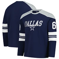 Men's G-III Sports by Carl Banks Navy Dallas Cowboys Adaptive Lord Stanley Crewneck Sweatshirt
