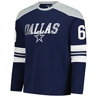 Men's G-III Sports by Carl Banks Navy Dallas Cowboys Adaptive Lord Stanley Crewneck Sweatshirt