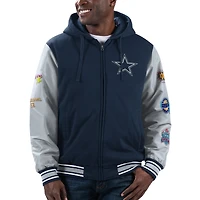 Veste à capuche entièrement zippée blocs de couleurs G-III Sports by Carl Banks pour hommes, bleu marine, Dallas Cowboys Player Option