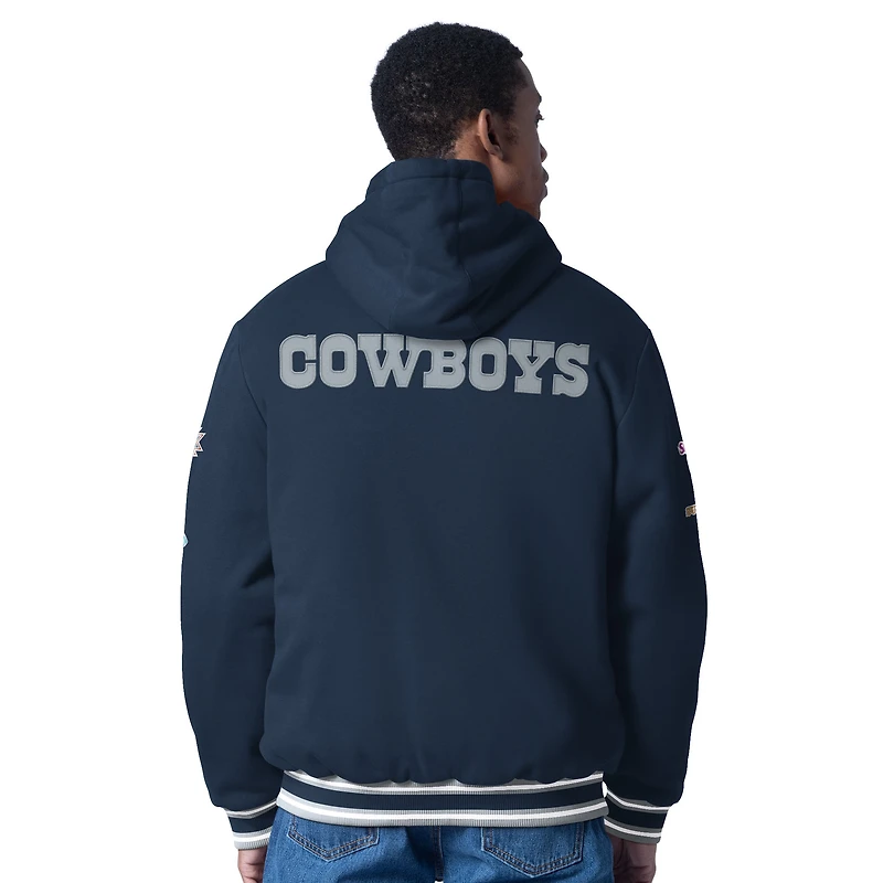 Veste à capuche zippée commémorative G-III Sports by Carl Banks bleu marine pour homme, motif ailier fort des Cowboys de Dallas