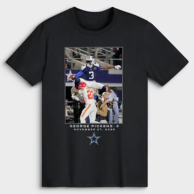 Men's George Pickens Black Dallas Cowboys NFL Flash Features Week 13 T-Shirt
