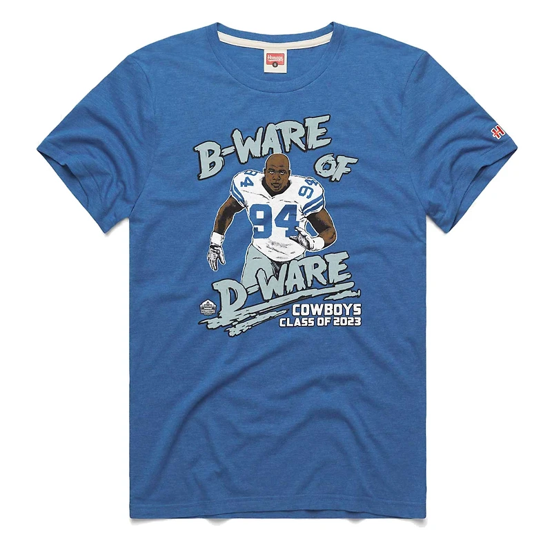Hommage pour hommes DeMarcus Ware Heathered Royal Dallas Cowboys Caricature Joueur retraité T-shirt triple mélange