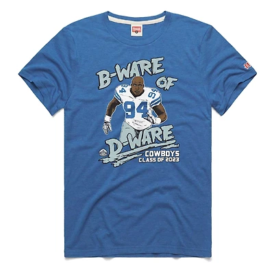 Hommage pour hommes DeMarcus Ware Heathered Royal Dallas Cowboys Caricature Joueur retraité T-shirt triple mélange