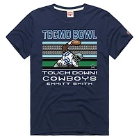 T-shirt à manches longues pour homme avec logo en hommage Emmitt Smith des Cowboys de Dallas Tecmo Bowl, joueur retraité, bleu marine