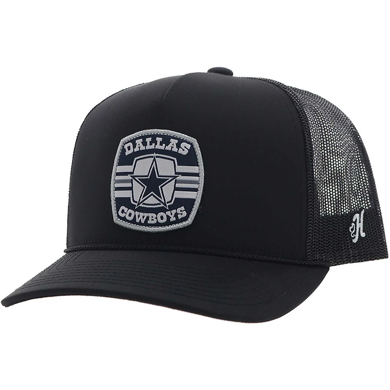 Casquette ajustable HOOey pour homme avec patch en corde des Cowboys de Dallas noirs