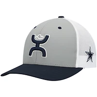 Casquette HOOey Dallas Cowboys Tri-Color H Trucker Snapback gris/bleu marine pour homme