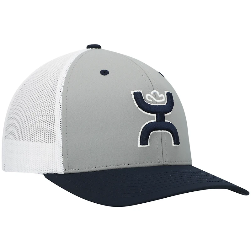 Casquette HOOey Dallas Cowboys Tri-Color H Trucker Snapback gris/bleu marine pour homme